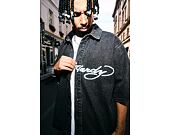 Hemd Ed Hardy - Mens Eagle And Stars Relaxed Denim Shirt - Black
