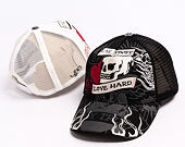 Kappe Ed Hardy - Unisex Live Fast Love Hard 5 Panel Trucker Cap - Black