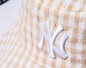 Damen Bucket Mütze New Era MLB Womens Gingham Tapered Bucket - NY Yankees - Stone