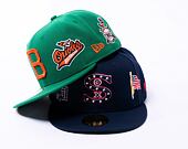 Kappe New Era 59FIFTY MLB Coops All Over Print Baltimore Orioles Cooperstown Team Color