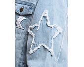 Jacke Karl Kani OG Paintsplatter Denim Trucker Jacket Bleached blue/white