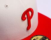 Kappe New Era 59FIFTY MLB White Crown Philadelphia Phillies Cooperstown Off White / Red