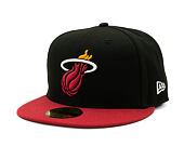 Kappe New Era 59FIFTY NBA Basic Miami Heat - Black / Red