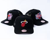 Kappe Mitchell & Ness - NBA Monogram Trucker Miami Heat Black