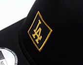 Kappe New Era - 9FORTY A-Frame MLB Metallic Patch - LA Dodgers - Black / Gold