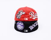 Kappe New Era - MLB Image Drop - All Over Print 59FIFTY - Cincinnati Reds - Scarlet