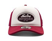 Kappe New Era - Branded Oval Foam Patch 9FORTY Trucker - White / Cherry