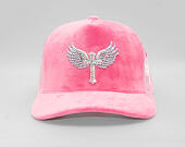 Kappe Reflection Luxury Samt Strasssteine Pink / Weiß