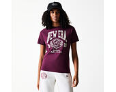 Damen T-Shirt New Era - Crest Tee Regular - Burgundy