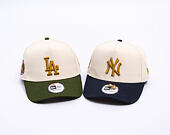 Kappe New Era - MLB WS Patch 9FORTY A-Frame - LA Dodgers - Cream / Rifle Green