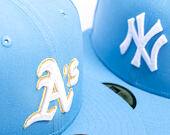 Kappe New Era - MLB Seasonal 59FIFTY - Oakland Athletics - Sky Blue / Pink UV