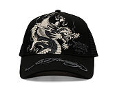 Kappe Ed Hardy - Mono Giant Dragon Twill Front Mesh Trucker - Black/Black