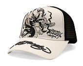 Kappe Ed Hardy - Mono Giant Dragon Twill Front Mesh Trucker - White/Black