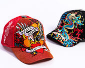 Kappe Ed Hardy - Brave Hearts 6 Panel Metallic Trucker Cap - Samba