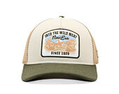 Kappe New Era - Branded Wild West Patch 9FORTY M-CROWN A-Frame Trucker - New Olive / Stone