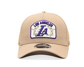 Kappe New Era - NBA Felt Patch 9FORTY M-CROWN A-Frame Trucker - LA Lakers - Camel