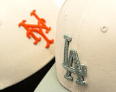 Kappe New Era - MLB Side Script 9FORTY M-CROWN - LA Dodgers - Cream / Pastel Green