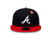 Kappe New Era - MLB IMAGE DROP Cooperstown Icon 59FIFTY - Atlanta Braves - Navy / Scarlet