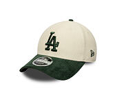 Kappe New Era - MLB Cord 9FORTY M-CROWN - LA Dodgers - Cream / Cilantro Green