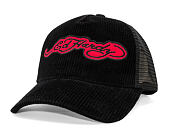 Kappe Ed Hardy - Embroidery Applique Cord 5 Panel Trucker Cap - Black