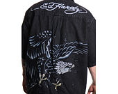 Hemd Ed Hardy - Mens Eagle And Stars Relaxed Denim Shirt - Black