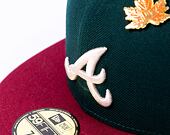 Kappe New Era 59FIFTY MLB "Leaf Drop" WS Patch Atlanta Braves Green / White