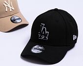 Kappe New Era - 9FORTY Pop Outline - LA Dodgers - Black / White