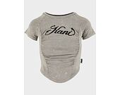 Damen T-Shirt Karl Kani - Woven Signature Washed Gathering Crop Tee - light grey