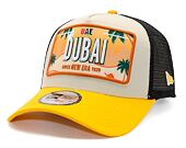 Kappe New Era - License Plate 9FORTY Trucker - Stone / Grilled Yellow