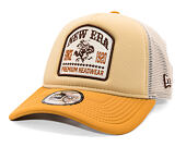 Kappe New Era - Branded Graphic Patch 9FORTY Trucker - Stone / Yellow