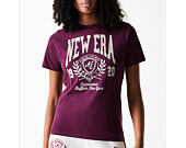 Damen T-Shirt New Era - Crest Tee Regular - Burgundy