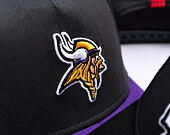 Kappe New Era - NFL Charcoal Drop 9FORTY A-Frame - Minnesota Vikings - Steel Clouds / Purple