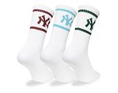 Socken New Era - MLB Crew Socks 3pk - NY Yankees - White