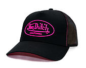 Kappe Von Dutch - Trucker - Rubber Logo Black/Electric Pink