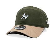 Kappe New Era - MLB Mini Logo Washed Contrast 9TWENTY - Oakland Athletics - New Olive / Camel