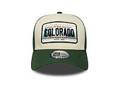 Kappe New Era - Branded Licence Plate 9FORTY A-Frame Trucker - Cilantro Green / Stone