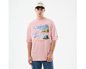 T-Shirt New Era - Branded Beach Graphic Oversized Tee - Pink Rouge