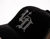 Damen Kappe Von Dutch - Baseball - Velvet Rhinestone Logo - Black