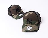 Kappe New Era - MLB Clean 9FORTY Trucker - NY Yankees - Woodland Camo / Black
