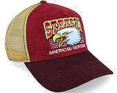 Kappe Stetson Trucker Cap Eagle Head Burgundy / Beige
