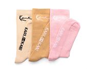 Socken Karl Kani KK Signature 3 Pack Socks pink/off white/black