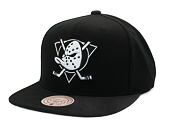 Kappe Mitchell & Ness - Evergreen Black White Snapback Vntg - Anaheim Ducks - Black