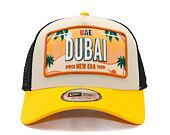 Kappe New Era - License Plate 9FORTY Trucker - Stone / Grilled Yellow