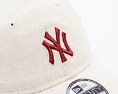 Kappe New Era - MLB Linen 9TWENTY - NY Yankees - Stone / Cherry