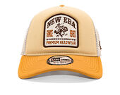 Kappe New Era - Branded Graphic Patch 9FORTY Trucker - Stone / Yellow