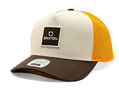 Kappe Brixton - Alpha Block X C Mp Mesh Cap - Golden Glow/Off White/Deep Brown