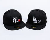 Kappe New Era - MLB Team Heart 59FIFTY - LA Dodgers - Black / White