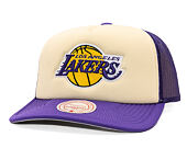 Kappe Mitchell & Ness - NBA Vintage Block Trucker - LA Lakers - Cream