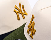 Kappe New Era - MLB WS Patch 9FORTY A-Frame - LA Dodgers - Cream / Rifle Green