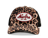 Damen Kappe New Era - Branded Leopard 9FORTY M-CROWN Trucker - Camel